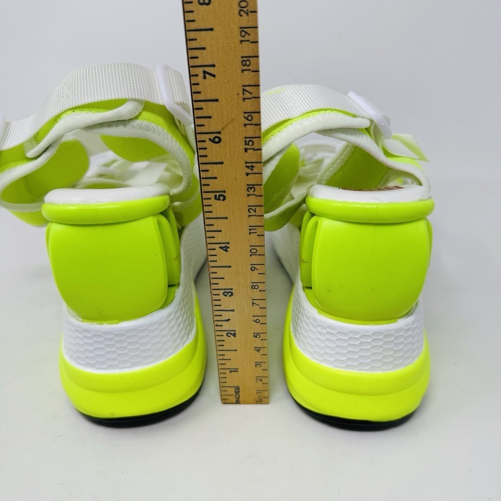 Cape Robbin Lemon Drop‎ Geometric White &Neon Yellow Platform Sandals Size 10 - Picture 6 of 11